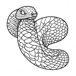 Kleurplaat van een Python | Python kleurplaat
