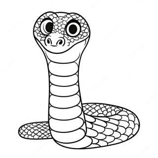Schattige kleurplaat van een Python-slang | Python kleurplaat