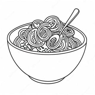 Kleurige Spaghetti Kom Kleurplaat | Spaghetti kleurplaat