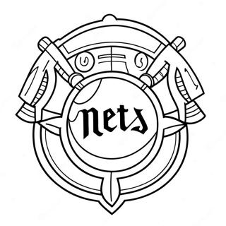 Kleurplaat van het Mets Logo | Mets kleurplaat