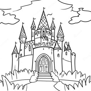 Gothic Griezelig Kasteel Kleurplaat | Gothic Eng kleurplaat