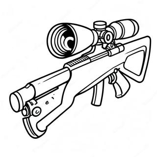Kleurplaat van een Sniper Geweer | Sluipschutter Geweer kleurplaat