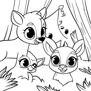 Bambi met Vrienden Kleurplaat | Bambi kleurplaat