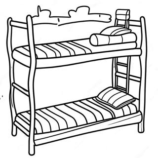 Stapelbed met Kleurrijke Beddengoed Kleurplaat | Bed kleurplaat