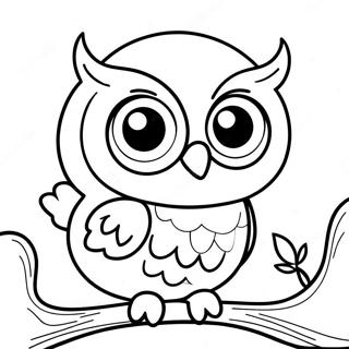 Schattige Baby Uil Kleurplaat | Voltooide Uil kleurplaat