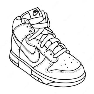 Nike Dunk Classic Sneakers Kleurplaat | Nike Dunk kleurplaat