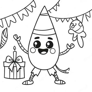 Blije Piñata op een Verjaardagsfeest Kleurplaat | Pinata kleurplaat