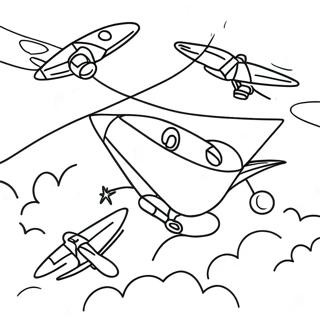 Kleurige Vliegers in de Lucht Kleurplaat | Flyers kleurplaat