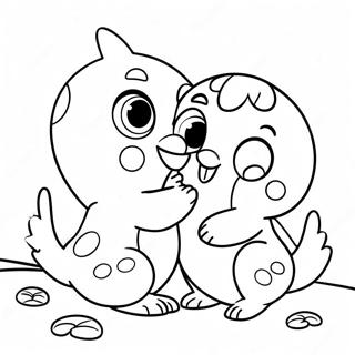 Schattige Hatchimals Die Samen Spelen Kleurplaat | Hatchimals kleurplaat