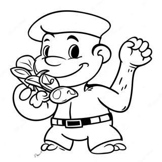 Popeye Eet Spinazie Kleurplaat | Popeye kleurplaat