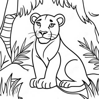 Leeuwin in de Jungle Kleurplaat | Leeuwin kleurplaat