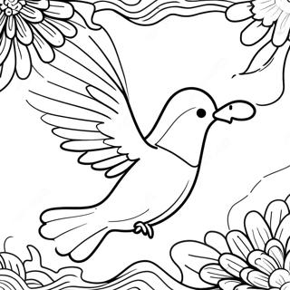 Elegante Dove in Vlucht Kleurplaat | Dove kleurplaat