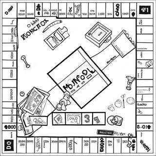 Kleurplaat van Monopoly Spelbord | Monopoly kleurplaat