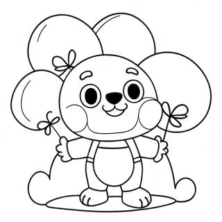 Killy Willy met Kleurige Ballonnen Kleurplaat | Killy Willy kleurplaat