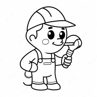 Schattige Cartoon Lasser Kleurplaat | Lassen kleurplaat