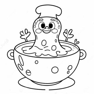 Chowder Kom Kleurplaat | Soep kleurplaat
