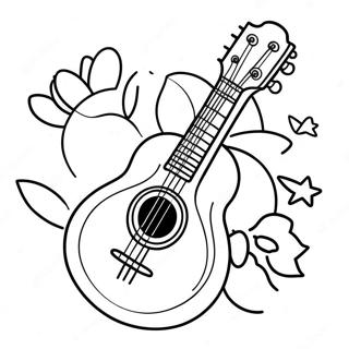 Schattige Cartoon Mandoline Kleurplaat | Mandoline kleurplaat