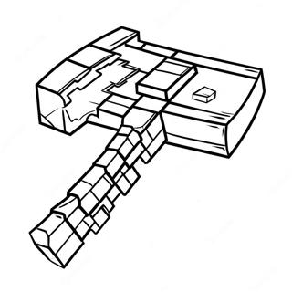 Minecraft Bijl Kleurplaat | Minecraft Bijl kleurplaat