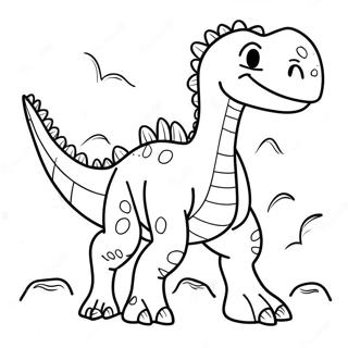 Vriendelijke Spinosaurus Kleurplaat | Spinosaurus kleurplaat