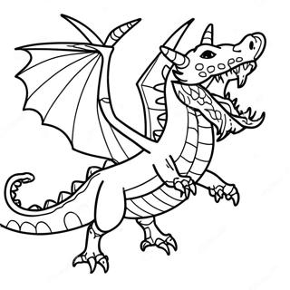 Fierce Ender Dragon in Vlucht Kleurplaat | Minecraft Eind Draak kleurplaat