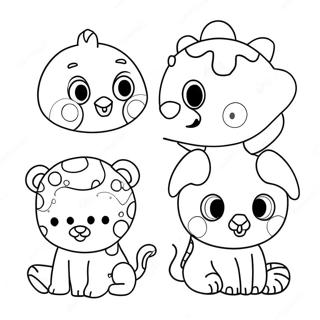 Kleurige Polka Dot Dieren Kleurplaat | Polka Dot kleurplaat