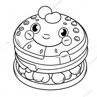 Schattige Cartoon Wafel Kleurplaat | Wafel kleurplaat