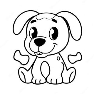 Grappige Hondenschedel met Cartoon Gezicht Kleurplaat | Hond Bot kleurplaat
