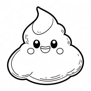 Schattige Poep Emoji Kleurplaat | Poep kleurplaat