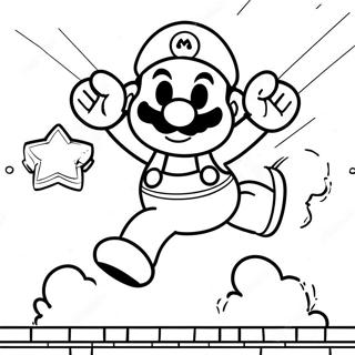 Super Mario Springende Kleurplaat | Nintendo kleurplaat