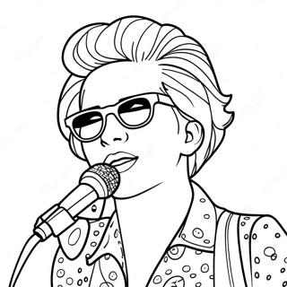 Kleurplaat van een Popster | Popster kleurplaat