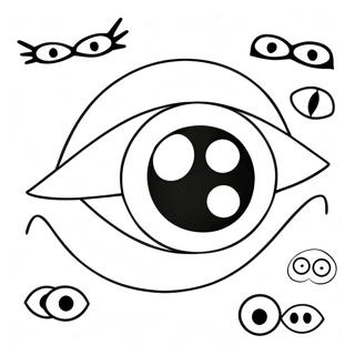 Schattige Cartoon Ogen Kleurplaat | Oog kleurplaat