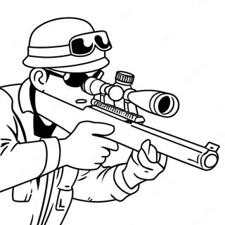 Sniper Leger Kleurplaat | Sluipschutter Leger kleurplaat