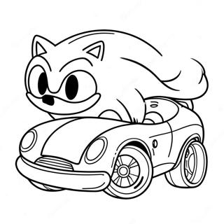 Kleurplaat van Sonic Auto | Sonic Auto kleurplaat