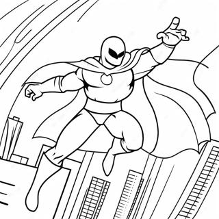 Moon Knight in Actie Kleurplaat | Maansridder kleurplaat