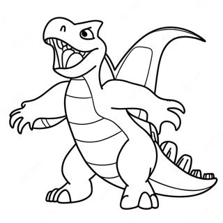 Garchomp in Actie Kleurplaat | Garchomp kleurplaat