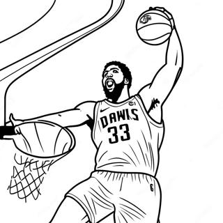 Anthony Davis Dunkend Basketbal Kleurplaat | Anthony Davis kleurplaat