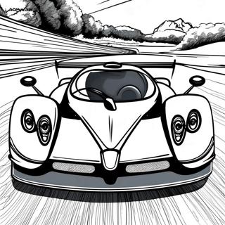 Pagani Zonda in Beweging Kleurplaat | Pagani kleurplaat