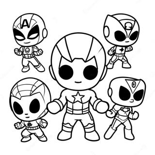 Chibi Marvel Superhelden Kleurplaat | Chibi Marvel kleurplaat