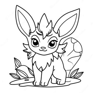 Leafeon Kleurplaat | Bladpion kleurplaat