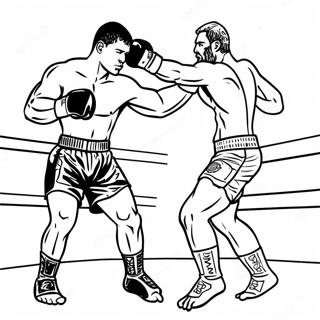 MMA Vechters in Actie Kleurplaat | UFC kleurplaat