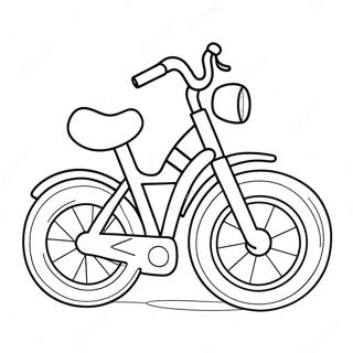 Schattige Cartoon Fiets Kleurplaat | Fiets kleurplaat