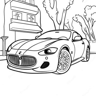 Kleurplaat van Maserati Sportauto | Maserati kleurplaat