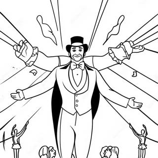 Kleurplaat van de grootste showman | Grootste Showman kleurplaat