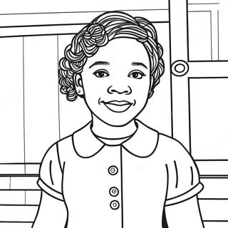 Inspirerende kleurplaat van Ruby Bridges | Ruby Bridges kleurplaat