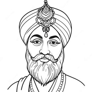 Kleurplaat van een Sikh | Sikh kleurplaat