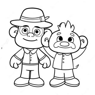 Grappige Jeffy met Pop Kleurplaat | Jeffy kleurplaat