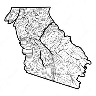 Georgia Staat Contour Kleurplaat | Georgia kleurplaat