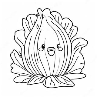 Schattige Cartoon Sla Kleurplaat | Sla kleurplaat