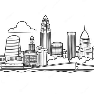 Cleveland Skyline Kleurplaat | Ohio kleurplaat