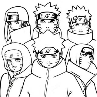 Naruto Akatsuki Leden Kleurplaat | Akatsuki kleurplaat